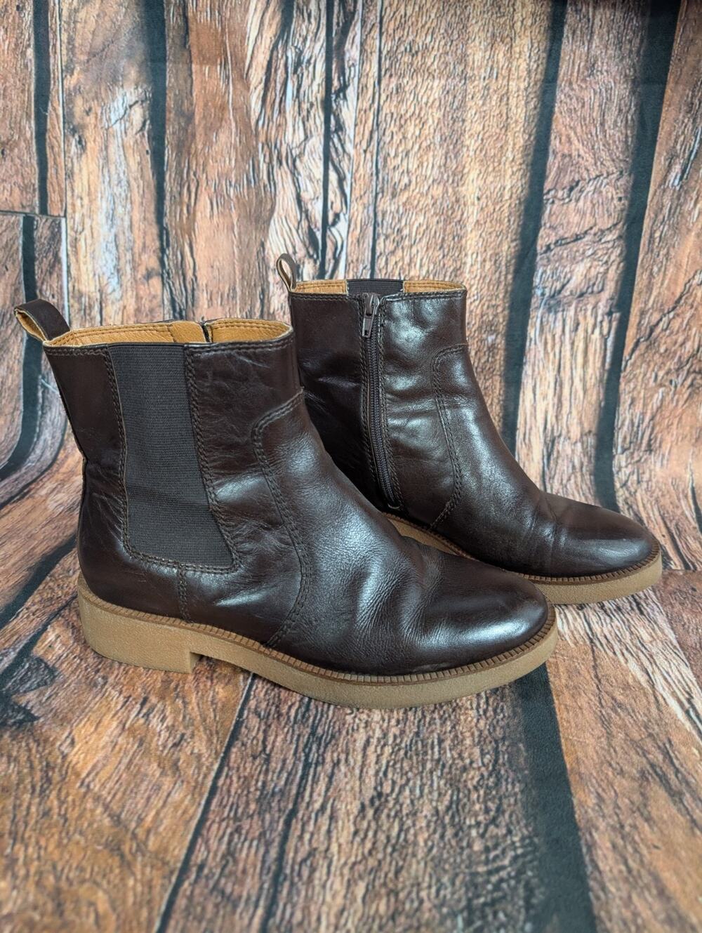 LUCKY BRAND RESSY Leather Bootie Shoes sz 8.5 BROWN